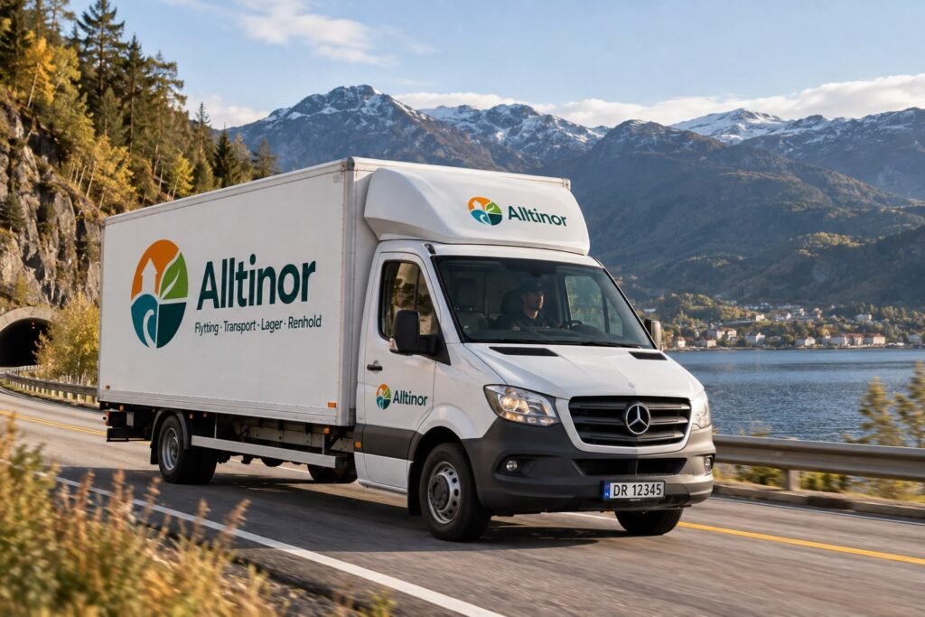 Alltinor flyttebil langs norsk vei